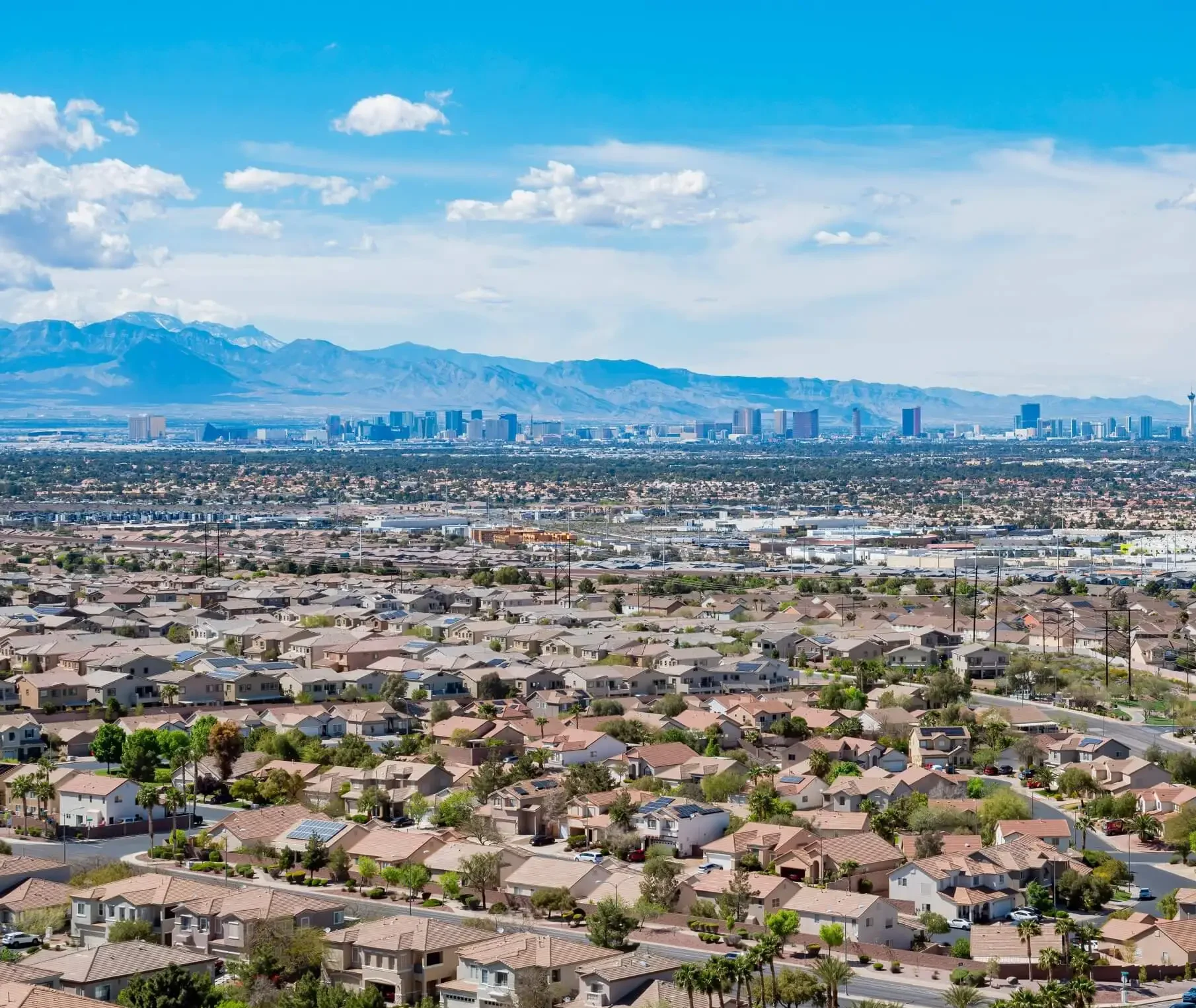 An aerial photograph of a Las Vegas suburb